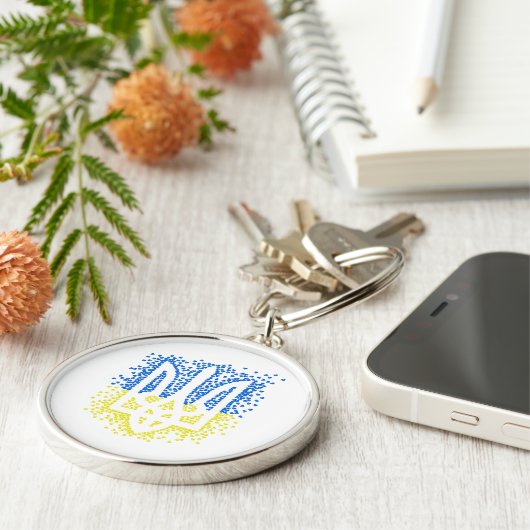 Porte-clés Trident de l'emblème ukrainien tryzub dispersant l (Côté)