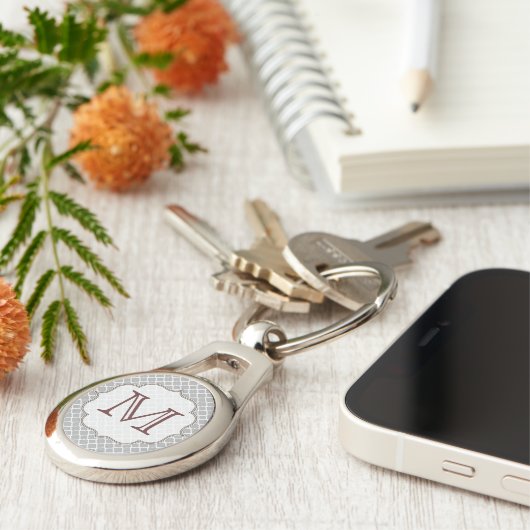 Porte-clés Trimestre gris Latti Monogramme Porte - clé initia (Côté )