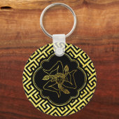 Porte-clés Trinacria sicilienne en noir or (Recto)