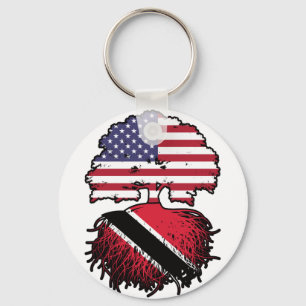 Porte-clés Trinité-et-Tobago Trinidadien American USA Tree