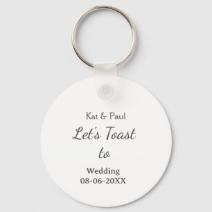 Porte-clés Trinquons au mariage nom date couple simple
