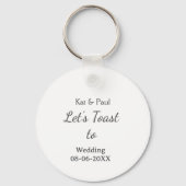 Porte-clés Trinquons au mariage nom date couple simple (Verso)