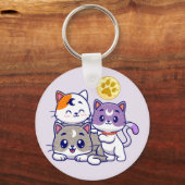 Porte-clés Trio adorable - Trois chats mignons (Verso)