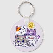Porte-clés Trio adorable - Trois chats mignons (Verso)