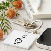 Porte-clés Triple Clef Musical Note, (Devant Droit)