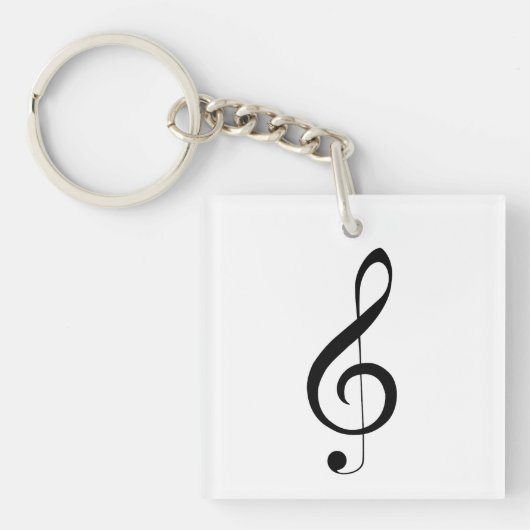 Porte-clés Triple Clef Musical Note, (Devant)
