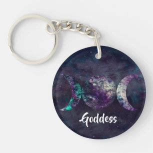 Porte-clés Triple Déesse Lunaire Univers de Lune Personnalisé