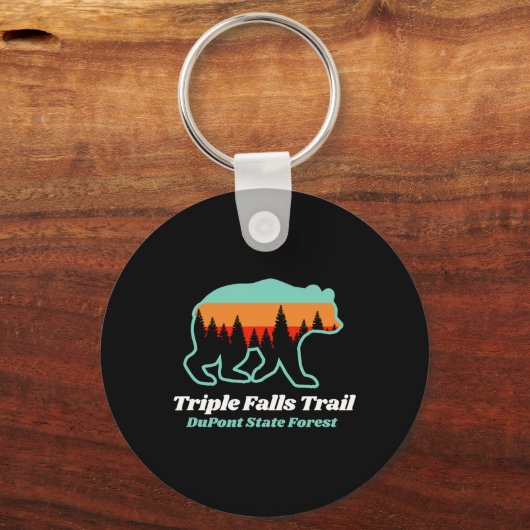 Porte-clés Triple Falls Trail Dupont State Forest Bear Souven (Recto)