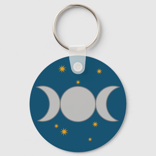 Porte-clés Triple Lune avec Étoiles (Recto)