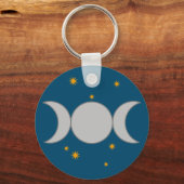 Porte-clés Triple Lune avec Étoiles (Verso)