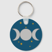 Porte-clés Triple Lune avec Étoiles (Verso)