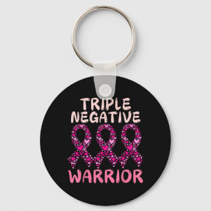 Porte-clés Triple Negative guerrière ruban Cancer du sein