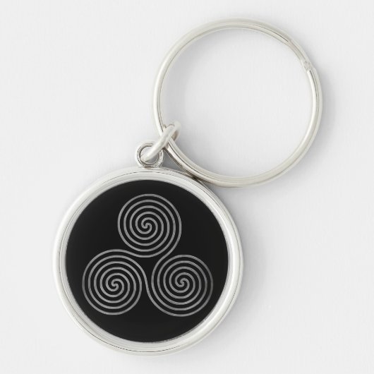 Porte-clés triple spirale celtique - OneLine antiqueSilverBla (Devant)