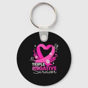 Porte-clés Triple survivant négatif Sensibilisation au cancer