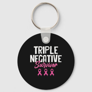 Porte-clés Triple survivant négatif Sensibilisation au cancer