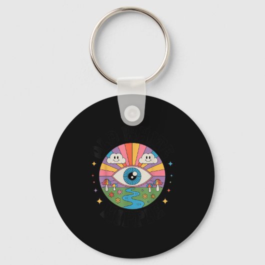 Porte-clés Trippy Old White Hipe Retro Psychedelic Art (Recto)