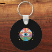 Porte-clés Trippy Old White Hipe Retro Psychedelic Art (Recto)
