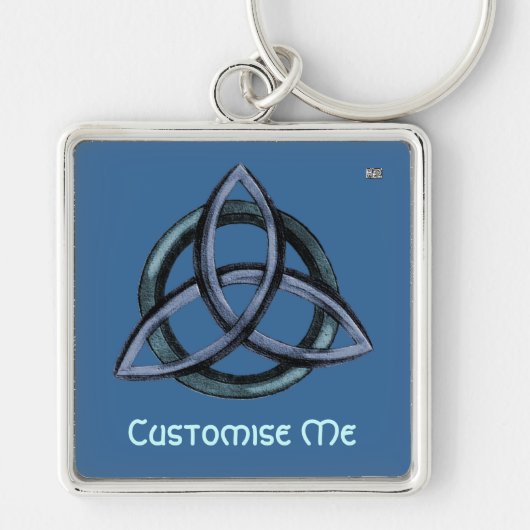 Porte-clés Triquetra (bleu) (Devant)