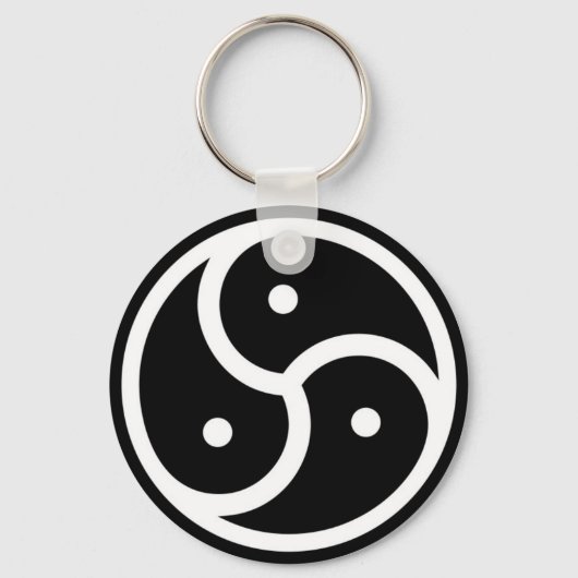 Porte-clés triskelion noir blanc (Recto)