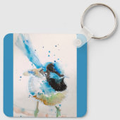 Porte-clés Troglodyte à dos bleu Watercolour Bébé Bleu Austra (Dos)