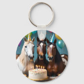 Porte-clés Trois Chevaux Piebald fête d'anniversaire, (Recto)