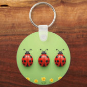 Porte-clés Trois coccinelles colorées (Verso)