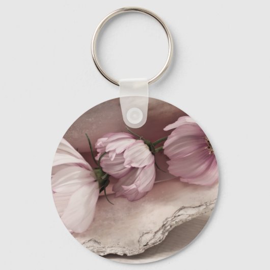 Porte-clés Trois cosmos roses (Recto)