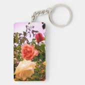Porte-clés Trois couleurs de fleurs (Dos)