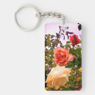 Porte-clés Trois couleurs de fleurs