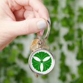 Porte-clés trois feuilles de ginkgo (main)