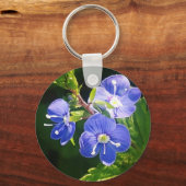 Porte-clés Trois fleurs bleues (Recto)
