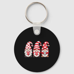 Porte-clés Trois Gnomes tenant le coeur Valentines Journée Fe