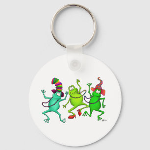 Porte-clés Trois grenouilles de danse