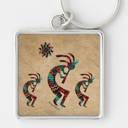 Porte-clés Trois Kokopelli (Devant)