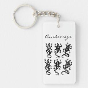 Porte-clés Trois Lizards noirs style Thunder_Cove sud-ouest