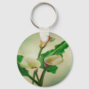 Porte-clés Trois Lys Calla Étonnant Botanique Acrylique