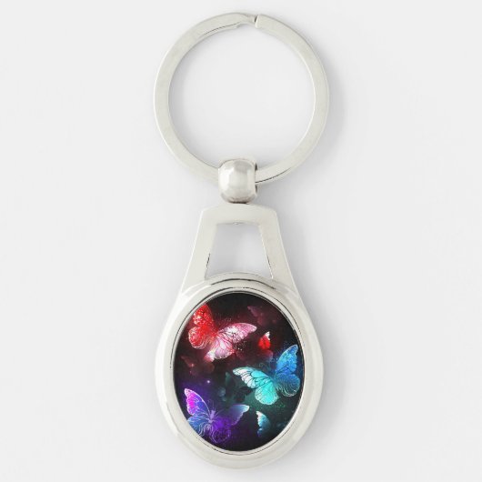 Porte-clés Trois papillons brillants sur l'arrière - plan de  (Devant)