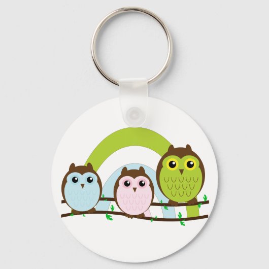 Porte-clés Trois Petits Chouettes (Recto)