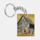 Porte-clés Trois Petits Cochons À La Grange Rustique Snoozing (Devant gauche)