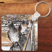 Porte-clés Trois pigeons sur un pont (Verso)