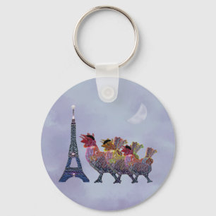 Porte-clés Trois Porte - clés français de poules
