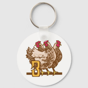 Porte-clés Trois poules françaises