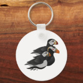 Porte-clés Trois Puffins Adorablement Friendly Baignade Carto (Recto)