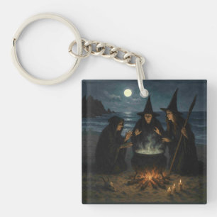 Porte-clés Trois Sorcières Brew Cauldron Pleine lune Beach