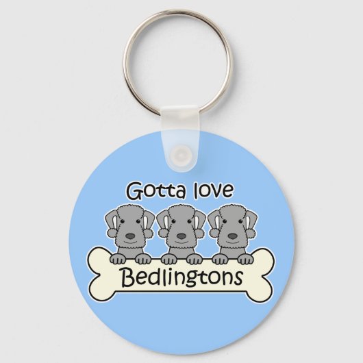 Porte-clés Trois Terriers de Bedlington (Recto)