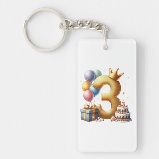 Porte-clés Troisième anniversaire doré (Devant)