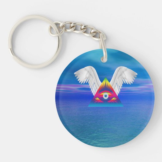 Porte-clés Troisième oeil avec ailes (Devant)