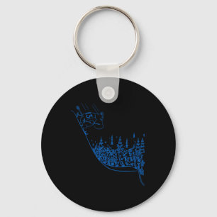 Porte-clés Troll Moomintroll bleu dévalant la pente Sports d'