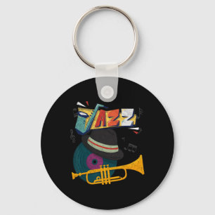Porte-clés Trompettes de Jazz Rétro Joueur Drôle Festival de