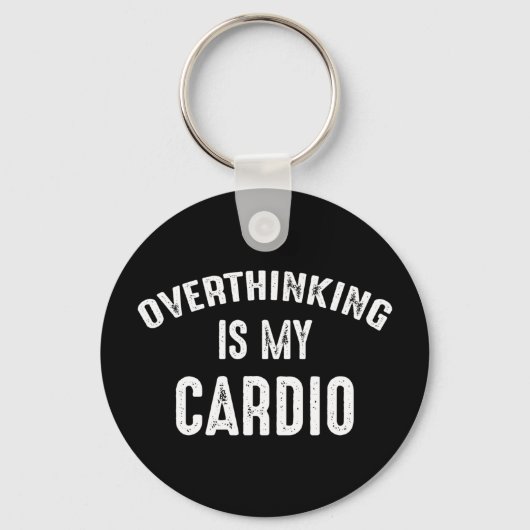 Porte-clés Trop Penser Est Mon Cardio (Recto)